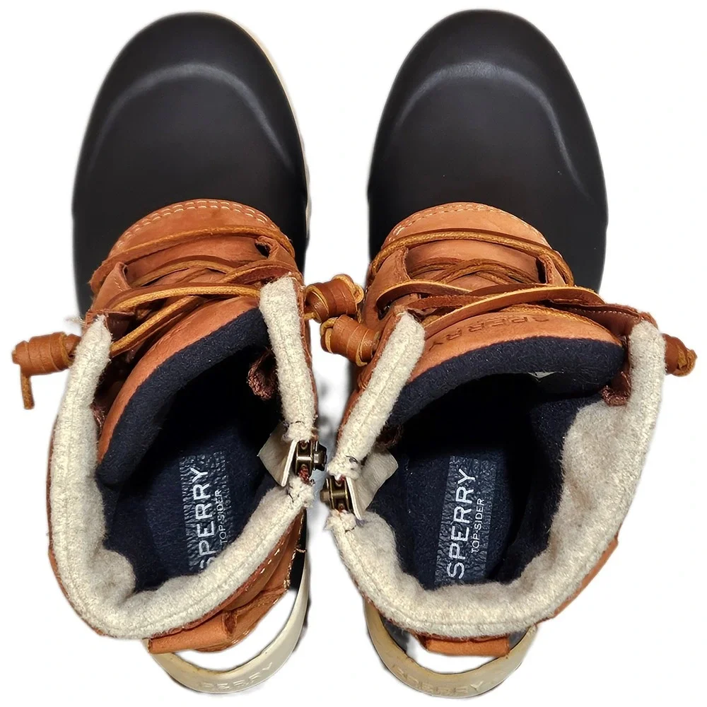 Sperry‎ Maritime Repel Tan Navy Insulated Waterproof Duck Boots Women's 7.5 M